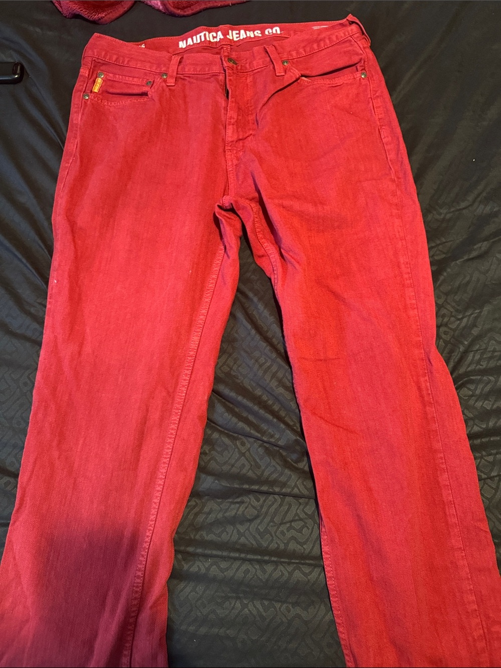 Nautica Men's Straight Jeans in Red